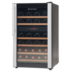 Vitrina de vinuri Tecfrigo Wine 32, 32 sticle, 2 zone temperatura, negru / inox