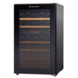 Vitrina de vinuri Tecfrigo Wine 32, 32 sticle, 2 zone temperatura, negru / inox