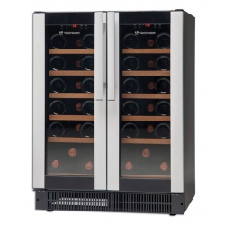 Vitrina de vinuri Tecfrigo Wine 32, 32 sticle, 2 zone temperatura, negru / inox