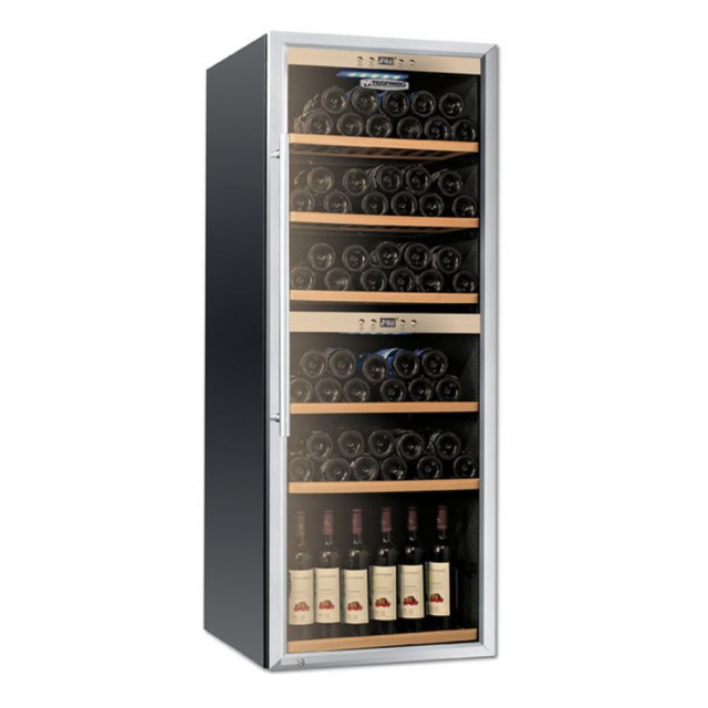 Vitrina de vinuri Tecfrigo Sommelier 301, 129 sticle, 1 zona temperatura, negru / inox