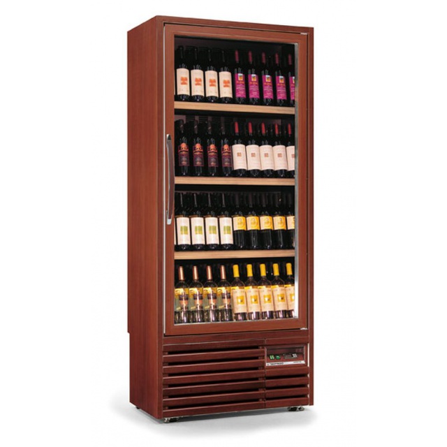 Vitrina de vinuri verticala Tecfrigo Enotec 340(1TV-P), 90 sticle, 1 zona temperatura, lemn maro