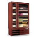 Vitrina de vinuri verticala Tecfrigo Grotta 600(5TV), 168 sticle, 2 zone temperatura, 2 usi, lemn maro