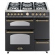 Aragaz Lofra Dolcevita90 RNM96MF2ET/CIF, 90x60cm, 5 arzatoare, 3 cuptoare, grill electric, timer, negru