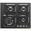Aragaz Tecnogas P1X66M4VC, 60 cm, gaz, 4 arzatoare, grill, otel inoxidabil