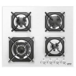 Plita incorporabila Lofra Mercurio HGB6G0, 60 cm, plita gaz, 4 arzatoare,sistem siguranta Stop-Gaz,sticla alba