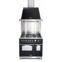 Set Aragaz Lofra Dolcevita RNMD96MFTE/CI, 90x60cm, gaz, 5 arzatoare, cuptor dublu+Splash Back 90+Hota Dolcevita 90, negru mat