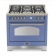 Set Aragaz Lofra Dolcevita RLVG96MFT/CI, 90x60cm, gaz, 5 arzatoare, grill +Splash Back 90+Hota Dolcevita 90, albastru