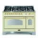 Set Aragaz Lofra Dolcevita RBID126MFTE, 120x60cm, gaz, 7 arzatoare, cuptor dublu+Splash Back 120+Hota Dolcevita120, crem