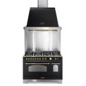 Set Aragaz Lofra Dolcevita RNMD126MFT+E/2AEO, 120x60cm, gaz, 7 arzatoare, cuptor dublu+Splash Back 120+Hota Dolcevita120, negru