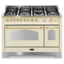 Aragaz Lofra Dolcevita RBID126MFT+E/2AEO, 120x60cm, gaz, 7 arzatoare, grill, rotisor, timer, cuptor dublu, crem
