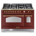 Aragaz Lofra Dolcevita RRD126MFT+E/2AEO, 120x60cm, gaz, 7 arzatoare, grill, rotisor, timer, cuptor dublu, visiniu