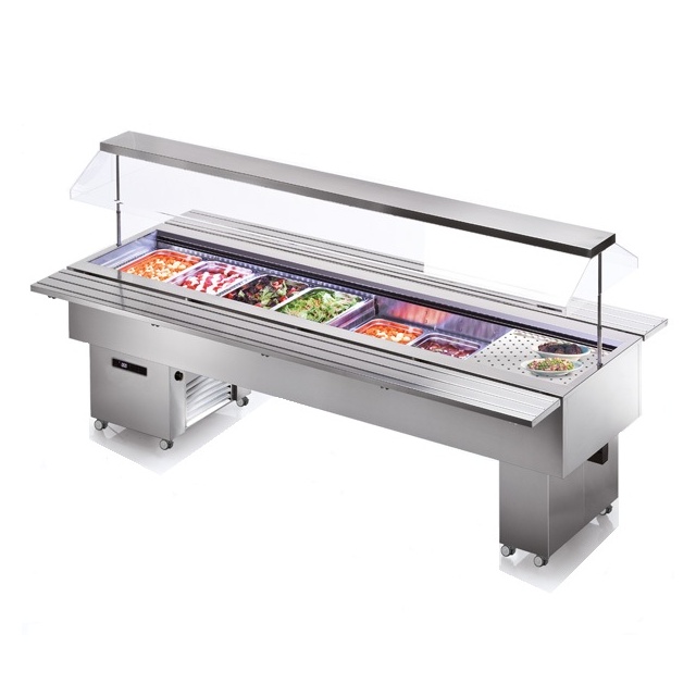 Vitrina frigorifica ingrediente ISOLA 8.0 M VT INOX, temperatura +4/+10°C, argintiu