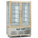 Vitrina frigorifica de cofetarie Tecfrigo Snelle 700 G-G, capacitate 700 l, 2 zone temperatura +4/+10°C, auriu/argintiu
