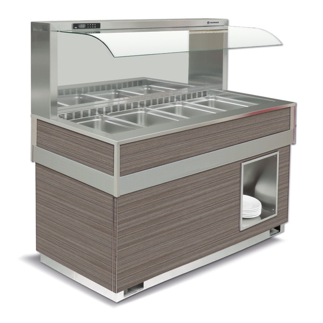 Vitrina frigorifica calda FUTURA MURALE 6, temperatura +4/+10C, lemn pin