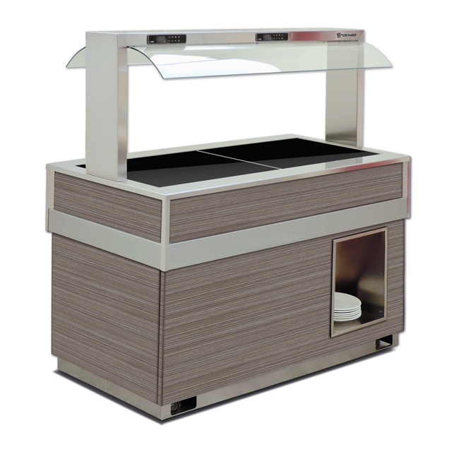 Vitrina frigorifica calda FUTURA 4 HOT, temperatura + 30 / + 90C, lemn pin