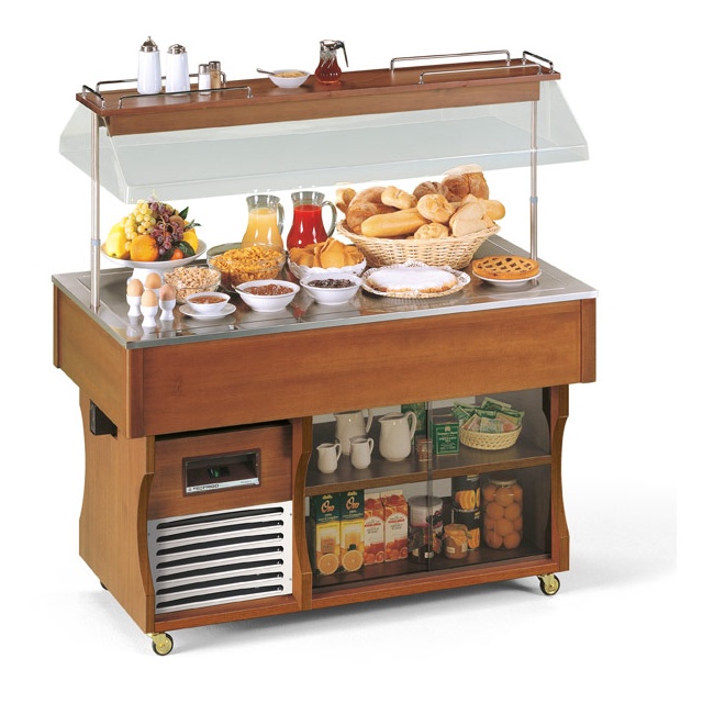 Vitrina frigorifica expunere produse Tecfrigo ISOLA 4 M NEUTRAL, rafturi depozitare, temperatura Ambientala, maro