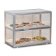 Vitrina orizontala expunere patiserie Tecfrigo ORIZONT 202 HOT, temperatura +35/+70 °C, argintiu