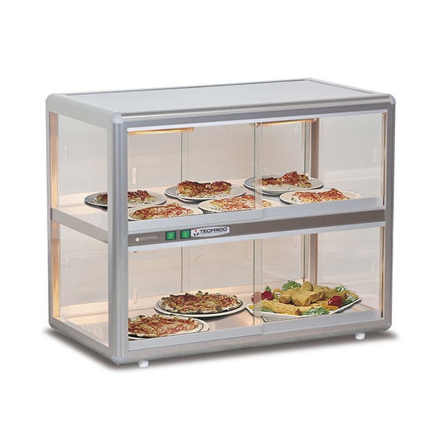 Vitrina orizontala expunere patiserie Tecfrigo ORIZONT 202 HOT, temperatura +35/+70 °C, argintiu