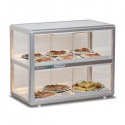 Vitrina orizontala expunere patiserie Tecfrigo ORIZONT 202 HOT, temperatura +35/+70 °C, argintiu