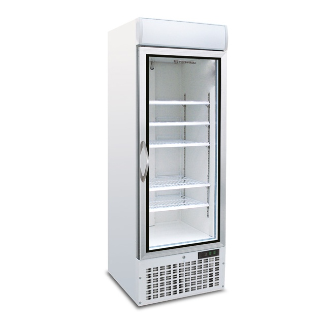 Vitrina frigorifica Tecfrigo POLO 450 GV SPOT, cu caseta luminoasa, capacitate 578L, temperatura +2/+8°C, alb