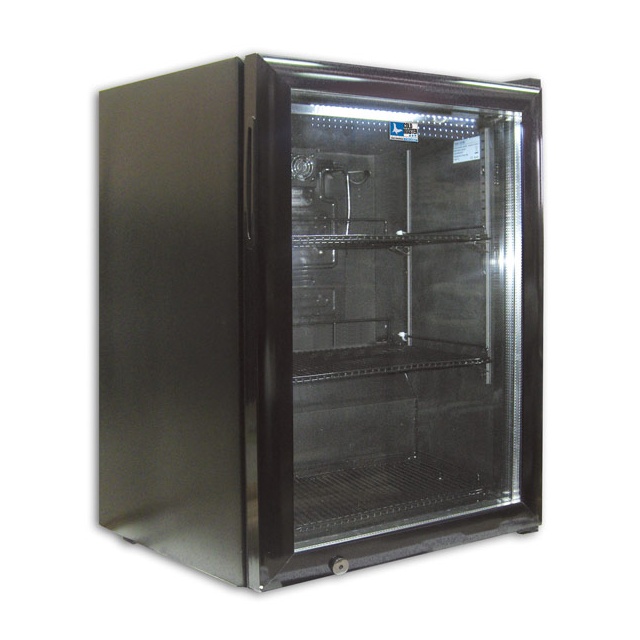 Mini vitrina frigorifica Tecfrigo C 60 GLASS, cu lacat, capacitate 58 L, temperatura 0/+10º C, negru