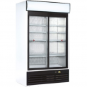 Vitrina bauturi Tecfrigo TFGC 1000, cu caseta luminoasa,capacitate 771 L, temperatura +1/+10º C, alb/negru