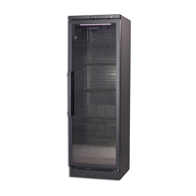 Vitrina frigorifica bauturi Tecfrigo VKG 582 G, capacitate 355 L, temperatura +4/+10º C, negru