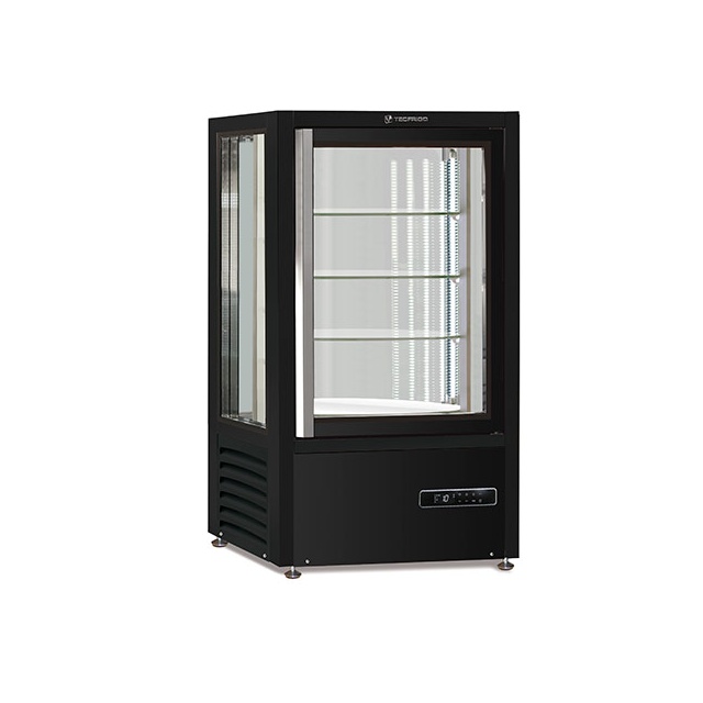 Vitrina cofetarie Tecfrigo MUSA 120 R, capacitate 120 L, temperatura +4/+10 ºC, negru