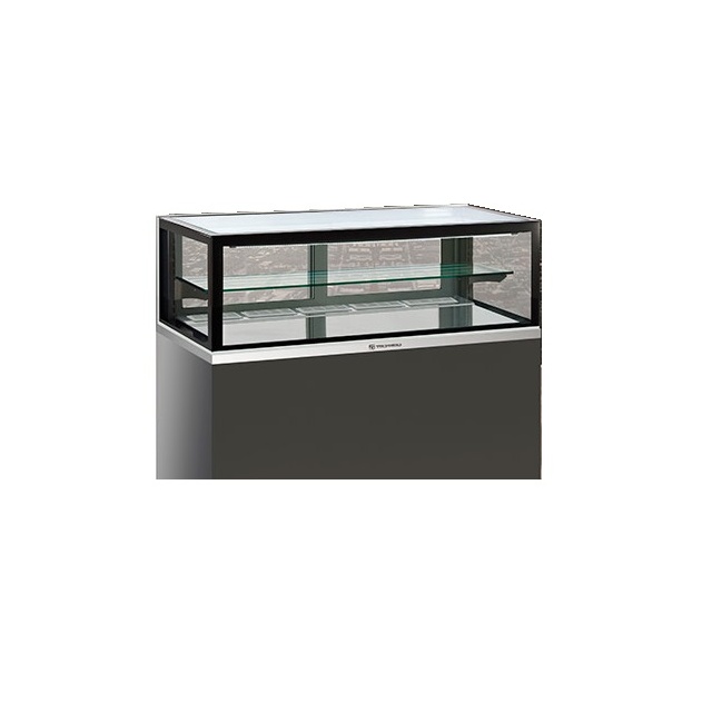 Vitrina frigorifica cofetarie Tecfrigo KARINA 97 QB SP, temperatura +13/+10 ºC, argintiu/negru
