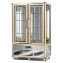 Vitrina frigorifica cofetarie Tecfrigo Snelle 700 Q, 2 usi, capacitate 700l, temperatura +4/+10 ºC, auriu/argintiu