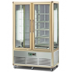 Vitrina frigorifica cofetarie Tecfrigo Snelle 700 RG, 2 usi, capacitate 700l, temperatura +4/+10 ºC, auriu/argintiu