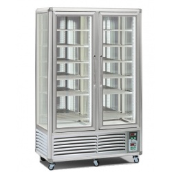 Vitrina frigorifica cofetarie Tecfrigo Snelle 750 GBT, 2 usi, capacitate 750l, 2 zone temperatura -5/-18 ºC, argintiu