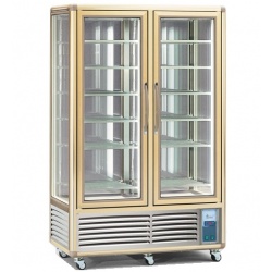 Vitrina frigorifica Tecfrigo Snelle 750 GBT VU, 2 usi, capacitate 750l, temperatura -5/-18 ºC, auriu/argintiu