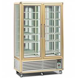 Vitrina frigorifica Tecfrigo Snelle 750 GBT-G, 2 usi, 750l, temperatura -10-19/+4+10 ºC, auriu/argintiu