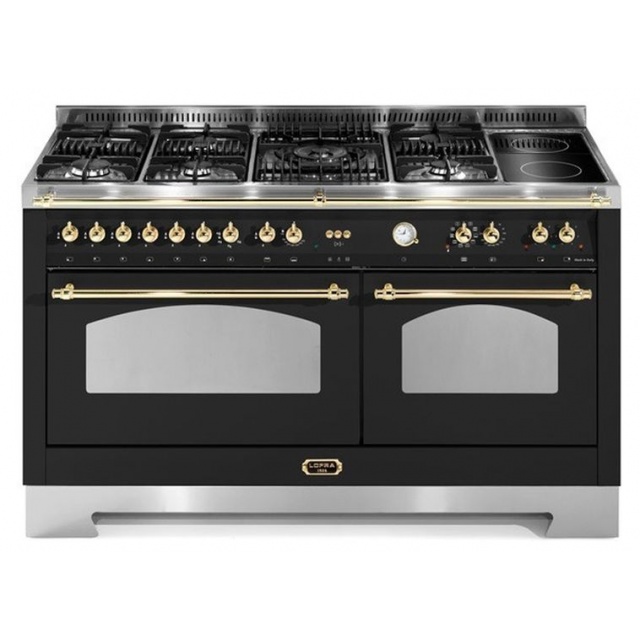 Aragaz Lofra Dolcevita RBID156MFT+MFT/AEOV, 150x60cm, gaz+inductie, 7 arzatoare, grill, rotisor, timer, cuptor dublu, crem