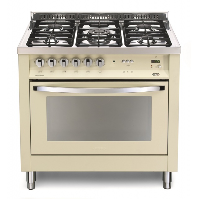 Aragaz Lofra Rainbow PBIG96MFT/C, gaz, 90X60cm, 5 arzatoare, grill electric, timer, aprindere electronica, crem