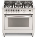 Aragaz Lofra Rainbow PBPG96MFT/C, gaz, 90x60cm, 5 arzatoare, grill electric, timer, aprindere electronica, alb