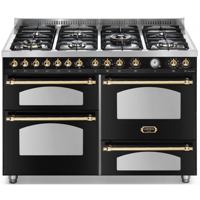 Aragaz Lofra Dolcevita120 RBP126SMFET+MF/2AEO, 120x60cm, 7 arzatoare, 3 cuptoare, grill electric, timer, alb