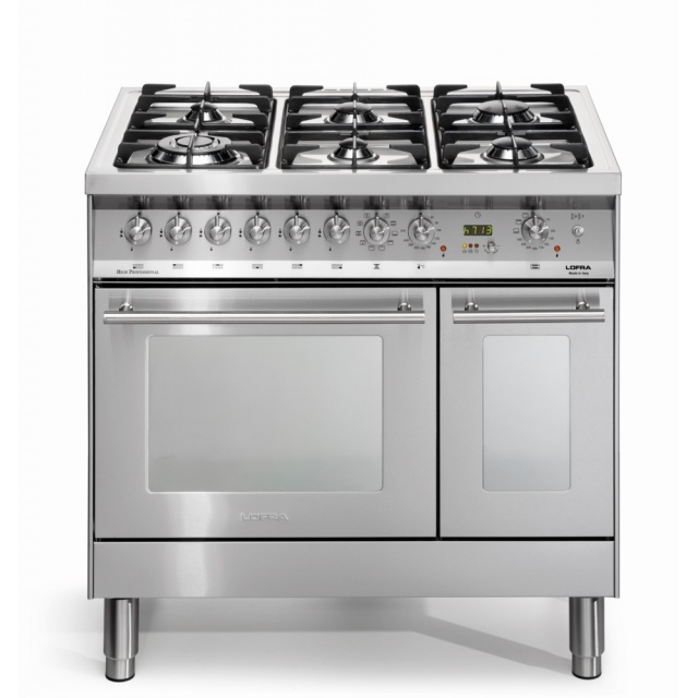 Aragaz Lofra Special 90 PD96MFTE/CISF, gaz, 90X60cm, 5 arzatoare, 2 cuptoare, grill electric, timer, inox