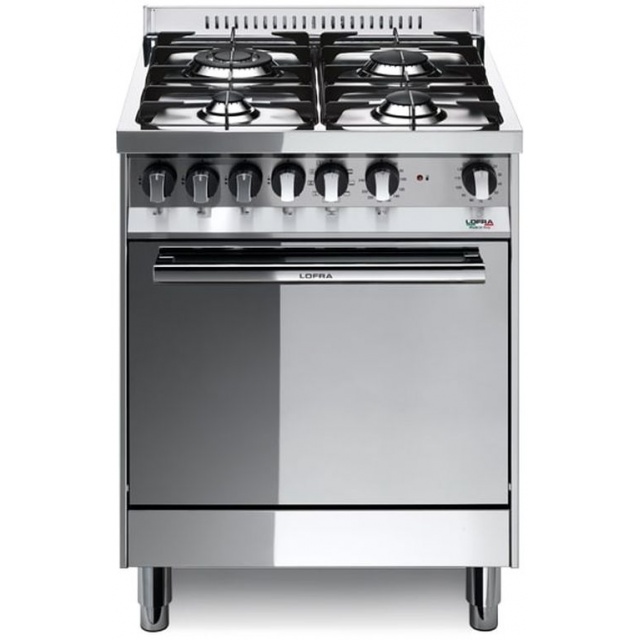 Aragaz Lofra Maxima M66GV/C, 60x60 cm, gaz, 4 arzatoare, grill electric, timer, aprindere electronica,cuptor pe gaz, inox