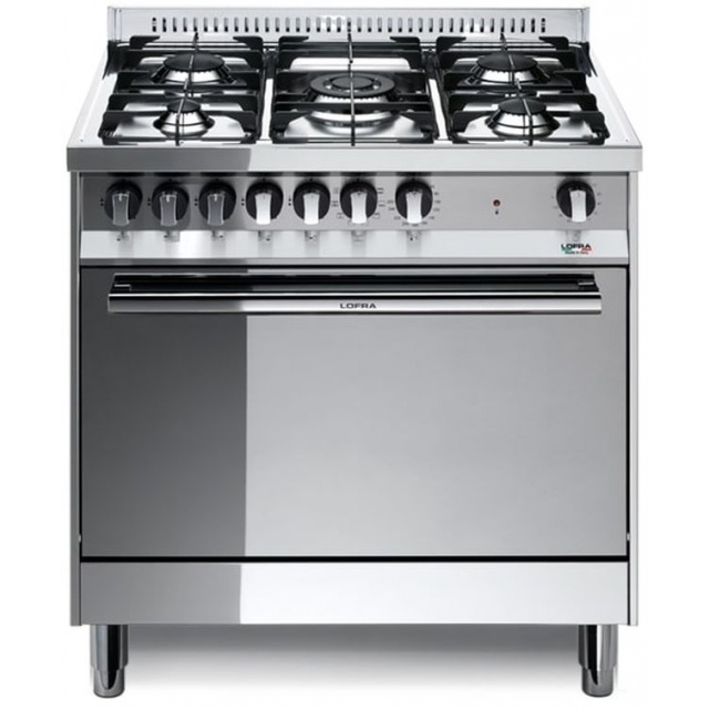 Aragaz Lofra Maxima MT86GV/C, 80x60 cm, gaz, 5 arzatoare, grill electric, timer, cuptor gaz, aprindere electronica, inox