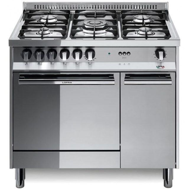 Aragaz Lofra Maxima MT96GV/C, 90x60 cm, gaz, 5 arzatoare, grill electric, timer, cuptor gaz, aprindere electronica, inox