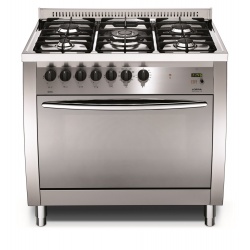 Aragaz Lofra Curba CG96GV/C, gaz, 90X60cm, 5 arzatoare, grill electric, timer, cuptor gaz, aprindere electronica, inox