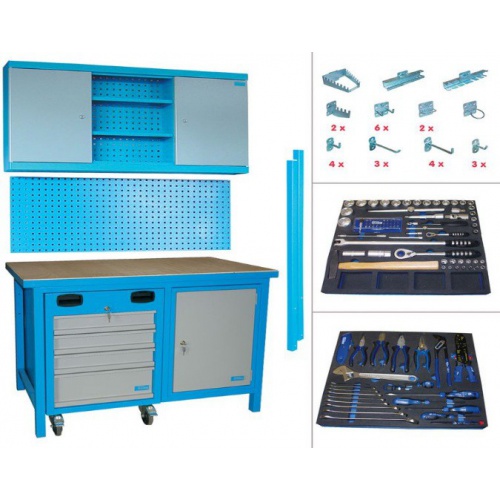 Banc de lucru cu masa si sertare SET MEGA 136 TLG - 00732