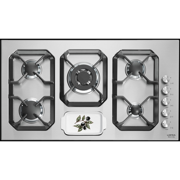 Aragaz Tecnogas P1X66M4VC, 60 cm, gaz, 4 arzatoare, grill, otel inoxidabil