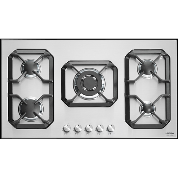 Plita incorporabila Lofra Nettuno HLS9A0, 90 cm, plita gaz, 5 arzatoare,sistem siguranta Stop-Gaz,inox