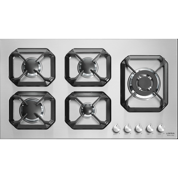 Plita incorporabila Lofra Nettuno HLS9C0, 90 cm, plita gaz, 5 arzatoare,sistem siguranta Stop-Gaz,inox