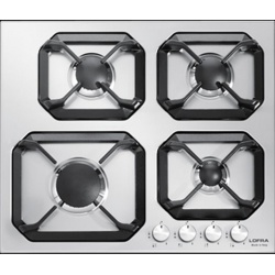 Aragaz Tecnogas P1X66M4VC, 60 cm, gaz, 4 arzatoare, grill, otel inoxidabil