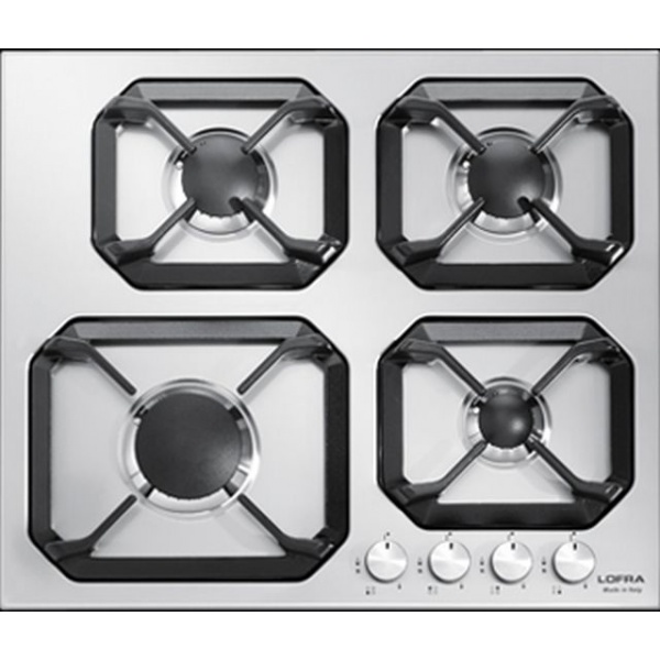 Aragaz Tecnogas P1X66M4VC, 60 cm, gaz, 4 arzatoare, grill, otel inoxidabil