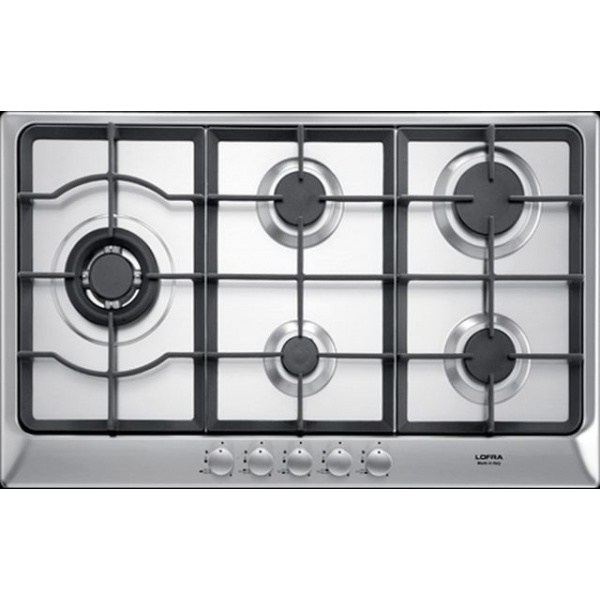 Plita incorporabila Lofra Artes HDS7T0, 75 cm, plita gaz, 5 arzatoare,sistem siguranta Stop-Gaz,inox